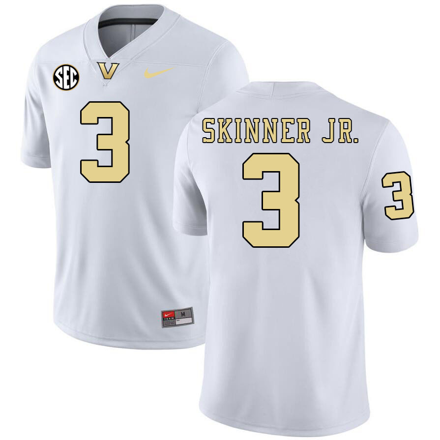 Quincy Skinner Jr. Jersey,Vanderbilt Commodores #3 Quincy Skinner Jr. Football Jersey-White 2024